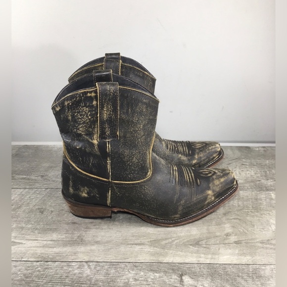 Roper Women\'s Dusty Distressed Snip Toe Ankle Western Cowboy Brown Boots Size 9